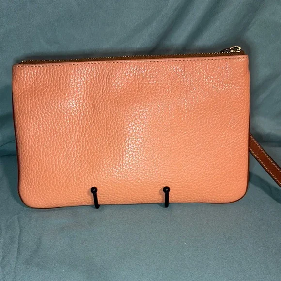 Dooney & Bourke Coral Pebbled Leather Wristlet Wallet